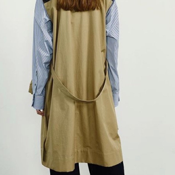 JNBY Designer Tech Nylon Khaki Trench Raincoat - Picture 3 of 8